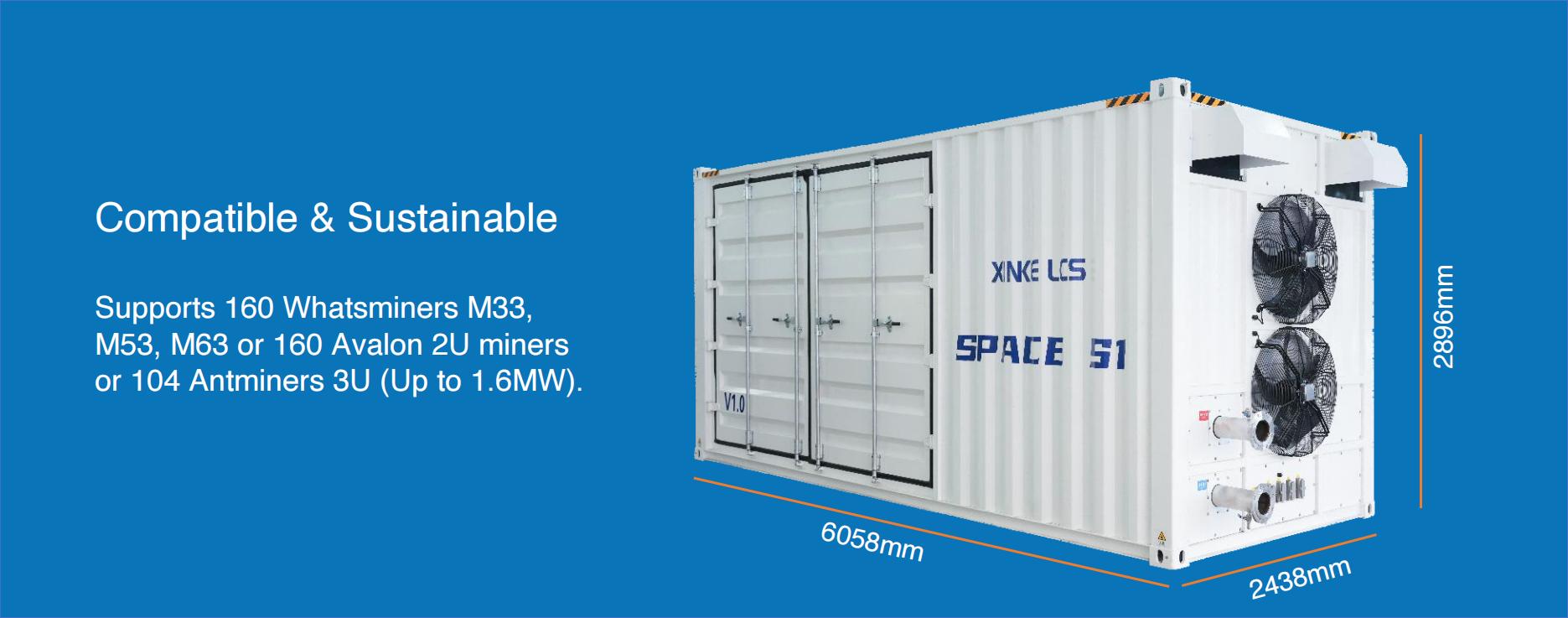 Xinke 160-position Liquid Cooling Container for Whatsminer
