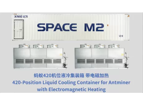 420-Position Liquid Cooling Container for Antminer with Electromagnetic Heating.