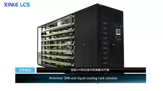 240-Position Liquid Cooling Rack for Antminer Indoor Solution.